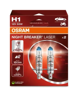 Лампа фарна H1 12V 55W P14,5s NIGHT BREAKER LASER next generation (+150) компл. OSRAM 64150NL-2HB