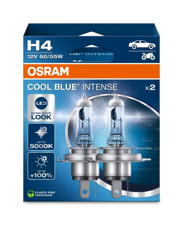 Лампа фарна H4 12V 60/55W P43t COOL BLUE INTENSE компл. (вир-во) OSRAM 64193CBN-2HB (фото 1)
