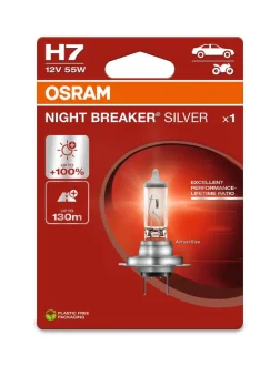 Лампа фарна H7 12V 55W PX26d NIGHT BREAKER SILVER (+100) blister (вир-во) OSRAM 64210NBS-1BL