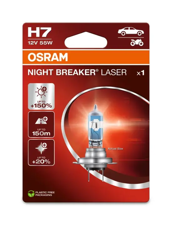 Лампа фарна H7 12V 55W PX26d NIGHT BREAKER® LASER (1 шт) (вир-во) OSRAM 64210NL-1BL (фото 1)