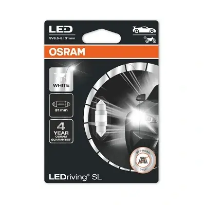 Лампа світлодіодна C5W 12V 1W SV8.5 LEDriving SL (31mm) (вир-во) OSRAM 6438DWP-1BL (фото 1)