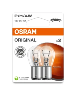 Лампа допоміжн. освітлення Р21/4W 12V 21/4W ВАZ15d (2 шт) blister (вир-во) OSRAM 7225-2BL