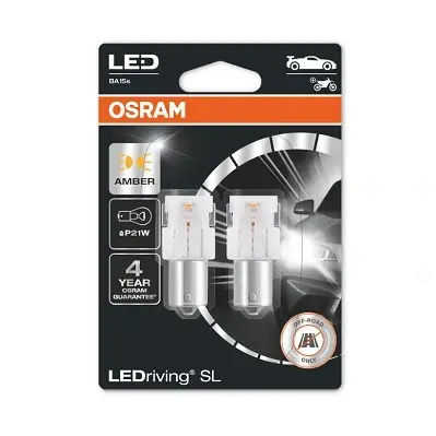 Лампа світлодіодна P21W LED 12V 1,3W BA15S LEDriving SL (blister 2шт) жовта (вир-во) OSRAM 7506DYP-02B (фото 1)