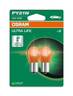 Лампа розжарювання PY21W 12V 21W BAU15s Ultra Life (компл.) (вир-во) OSRAM 7507ULT-2BL