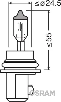 Лампа фарна Hb5 12v 65/55w Px29t (вир-во) OSRAM 9007 (фото 1)