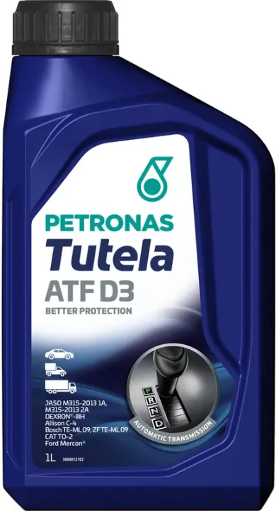 Олива TUTELA ATF D3 (1L) (GM Dexron III-H/Dexron III-G/Allison C4/Ford Mercon) PETRONAS Petronas 76127E15EU (фото 1)