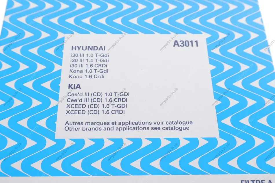 Фільтр повітряний Hyundai I30 1.4MPI/1.6 CRDi 16- PURFLUX Purflux A3011 (фото 1)