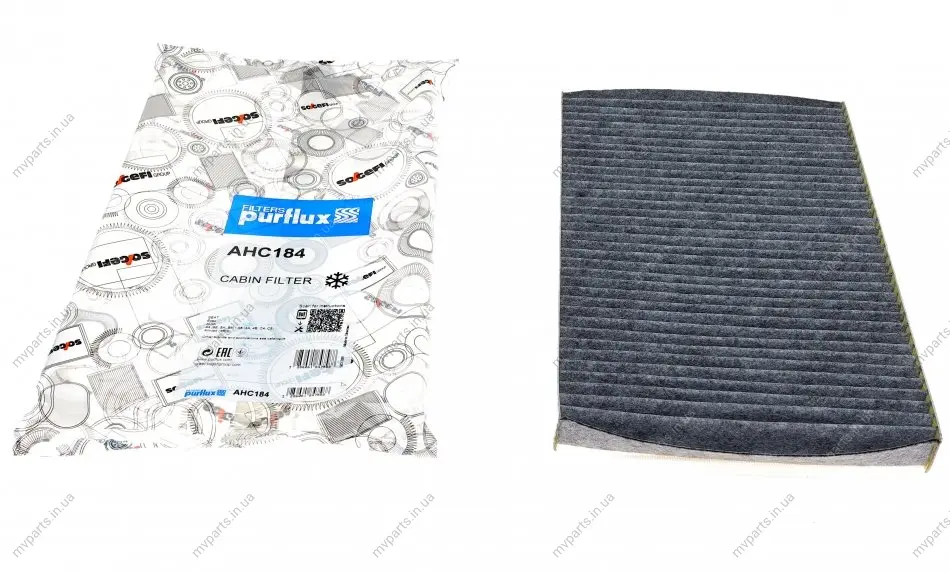 Фільтр салону Audi A4/A6 1.6-4.2 97- (вугільний) PURFLUX Purflux AHC184 (фото 1)