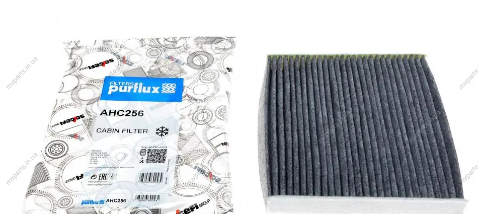 Фільтр салону Toyota Auris/Yaris 05- (вугільний) PURFLUX Purflux AHC256 (фото 1)