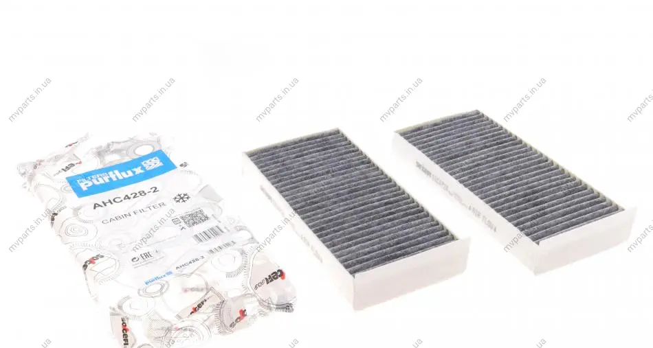 Фільтр салону BMW X1 14-/X2 (F39) 17-/I3 13- (вугільний) (к-кт 2шт) PURFLUX Purflux AHC428-2 (фото 1)
