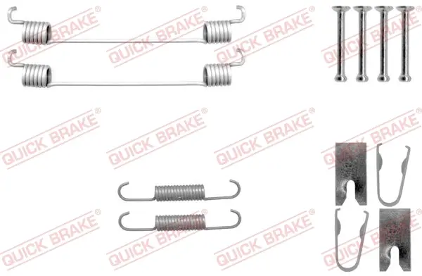 Комплект пружинок колодок ручника Renault Clio 05- (203x38) QUICK BRAKE 105-0042 (фото 1)