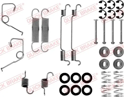 Комплект пружинок колодок ручника Ford Transit 80-120 91-00 (254x50) QUICK BRAKE 105-0705 (фото 1)
