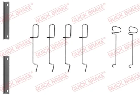 Планка супорта (переднього) прижимна (к-кт) Peugeot 306/Renault Clio I 90-02 QUICK BRAKE 109-1070
