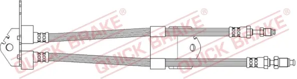 Шланг гальмівний (задній) Ford Transit 2.3/2.2TDCi-3.2TDCi 06- (К-кт) 582mm/600mm (M10x1/M12x1) 36.701 QUICK BRAKE 36-701 (фото 1)