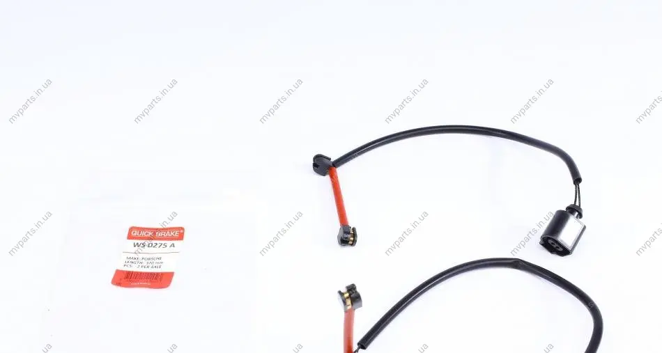 Датчик зносу гальмівних колодок (передніх) VW Touareg/Porsche Cayenne 02-10 (L=370mm) К-кт 2 шт. WS 0275 A QUICK BRAKE WS-0275-A (фото 1)