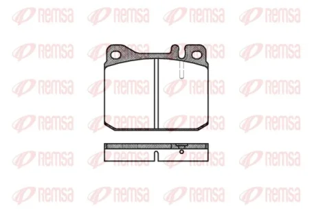 Колодка гальм. диск. MERCEDES 200/300 Series (C123) (03/77-12/85) передн. (вир-во) REMSA 0010-20