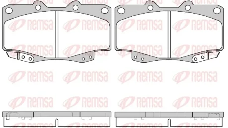 Колодка гальм. диск. TOYOTA LANDCRUISER 90 3.0D-4D 16V 00.10 - передн. (вир-во) REMSA 0315-22