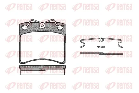 Колодка гальм. диск. VW T4 передн. (вир-во) REMSA 0385-00