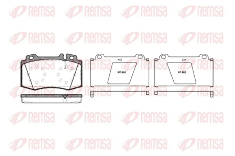 Колодка гальм. диск. MB M-CLASS (W163), S-CLASS (W220) передн. (вир-во) REMSA 0769-00