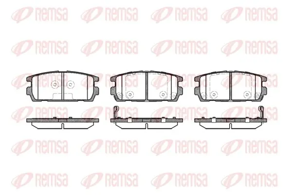 Колодка гальм. диск. HYUNDAI TERRACAN 2.5, 2.9, 3.5 01- задн. (вир-во) REMSA 0877-02 (фото 1)