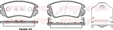 Колодка гальм. диск. KIA SPORTAGE 2.0 04 -, TUCSON 2.0 2.7 04 - передн. (вир-во) REMSA 0953-22