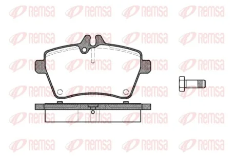 Колодка гальм. диск. MB A-CLASS (W169) 160-200 04-, B-CLASS (W245) 150-180 05 - передн. (вир-во REMS REMSA 1144-00
