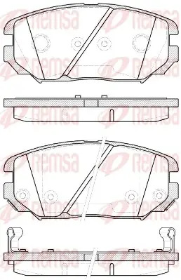 Колодка гальм. диск. HYUNDAI TUCSON (JM) (08/04-) передн. (вир-во) REMSA 1204-12 (фото 1)