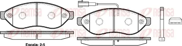 Колодка гальм. диск. CITROEN JUMPER, FIAT DUCATO, PEUGE BOXER 06 - передн. (вир-во) REMSA 1237-01 (фото 1)