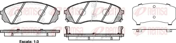 Колодка гальм. диск. HYUNDAI H-1 2.5CRDI 08-,CARNIVAL III 2.2CRDI-2.9CRDI 06-передн. (вир-во) REMSA 1291-02 (фото 1)
