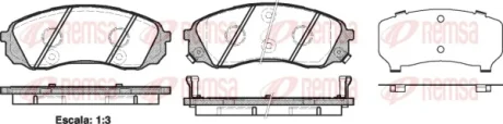 Колодка гальм. диск. HYUNDAI H-1 2.5CRDI 08-,CARNIVAL III 2.2CRDI-2.9CRDI 06-передн. (вир-во) REMSA 1291-02