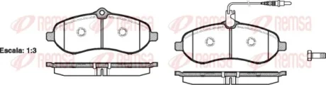 Колодка гальм. диск. FIAT SCUDO 2.0D 07-, PEUGEOT EXPERT 07-, CITROEN JUMPY 07 - передн. (вир-во REM REMSA 1292-01