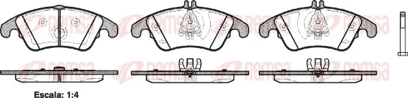 Колодка гальм. диск. MB C-CLASS (W 204) 200-350 07-, E-CLASS (W212) 200-350 08 - передн. (вир-во REM REMSA 1304-00 (фото 1)