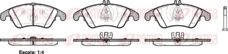 Колодка гальм. диск. MB C-CLASS (W 204) 200-350 07-, E-CLASS (W212) 200-350 08 - передн. (вир-во REM REMSA 1304-00