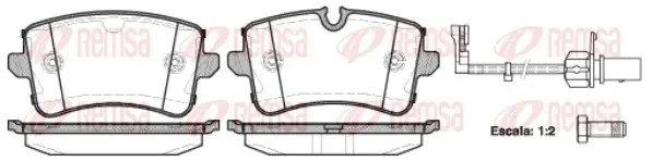 Колодка гальм. диск. AUDI A6 2.0-3.0 2011-,A8 2.0-6.3 09- задн. (вир-во) REMSA 1343-10 (фото 1)