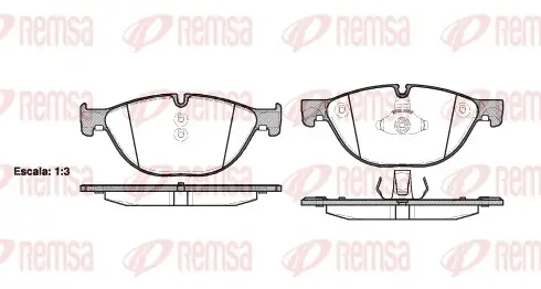 Колодка гальм. диск. BMW 5(F10) 3.0 4.4 2010-,7(F01-04) 3.0 4.4 08- передн. (вир-во) REMSA 1414-00 (фото 1)