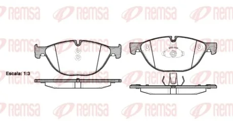 Колодка гальм. диск. BMW 5(F10) 3.0 4.4 2010-,7(F01-04) 3.0 4.4 08- передн. (вир-во) REMSA 1414-00