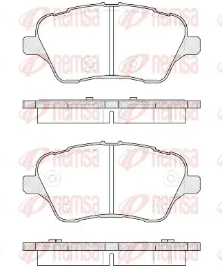 Колодка гальм. диск. FORD TOURNEO 1.0-1.6 2014-, FIESTA VI 1.6 2013 - передн. (вир-во) REMSA 1514-00 (фото 1)