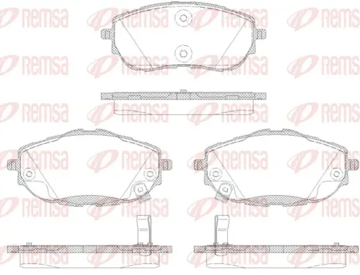 Колодка гальм. диск. TOYOTA AURIS 1.3-2.0 2012-, COROLLA 1.33-1.8 2013 - передн. (вир-во) REMSA 1561-02 (фото 1)