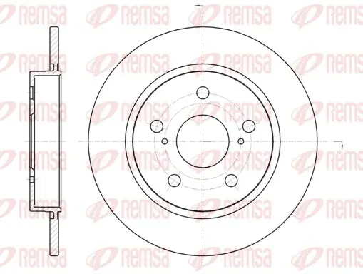 Диск гальмівний TOYOTA AURIS, COROLLA задн. (вир-во) REMSA 61044-00 (фото 1)