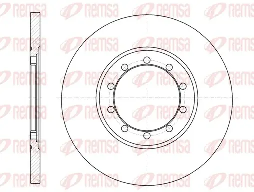 Диск гальмівний FORD TRANSIT 2.2-2.4 06- задн. (вир-во) REMSA 61201-00 (фото 1)
