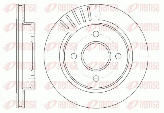 Диск гальмівний FORD MONDEO, задн., вент. (вир-во) REMSA 6160-10 (фото 1)