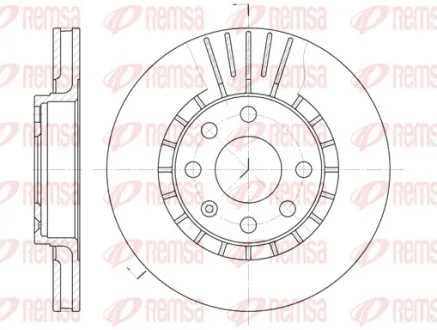 Диск гальмівний DAEWOO LANOS R14 передн., вент. (вир-во) REMSA 6178-10