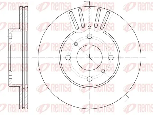 Диск гальмівний NISSAN ALMERA передн., вент. (вир-во) REMSA 6179-10 (фото 1)