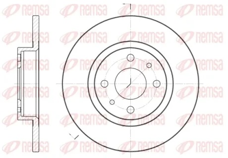 Диск гальмівний Fiat, LANCIA, ALFA 145, ALFA 146, ALFA 155 передн. (вир-во) REMSA 6191-00