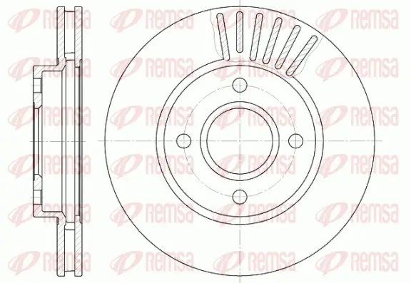 Диск гальмівний FORD MONDEO, SCORPIO передн., вент. (вир-во) REMSA 6211-10 (фото 1)