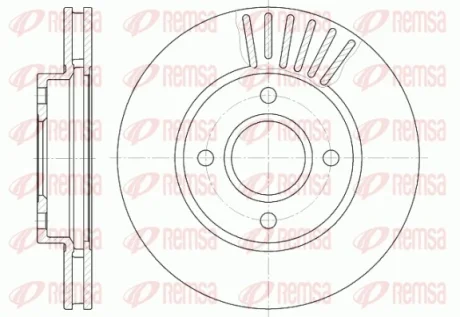 Диск гальмівний FORD MONDEO, SCORPIO передн., вент. (вир-во) REMSA 6211-10