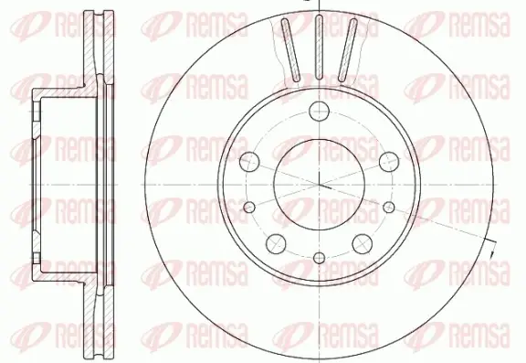 Диск гальмівний CITROEN, FIAT, PEUGEOT, передн., вент. (вир-во) REMSA 6476-10 (фото 1)