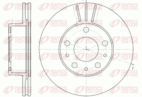 Диск гальмівний CITROEN, FIAT, PEUGEOT, передн., вент. (вир-во) REMSA 6476-10