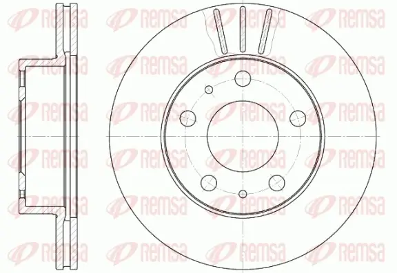 Диск гальмівний CITROEN, FIAT, PEUGEOT, передн., вент. (вир-во) REMSA 6504-10 (фото 1)