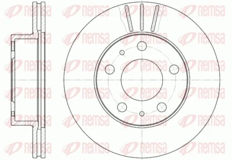 Диск гальмівний CITROEN, FIAT, PEUGEOT, передн., вент. (вир-во) REMSA 6504-10
